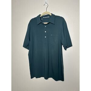 Criquet Polo Shirrt blue Green Golf Organic Cotton Short Sleeve Size XL